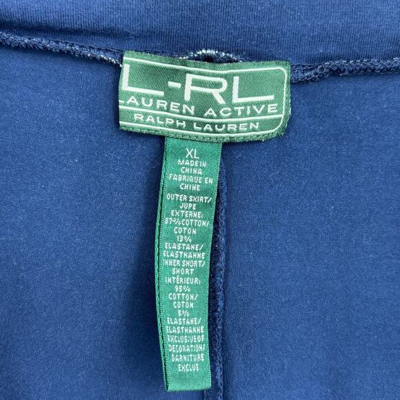 Ralph Lauren Skort Size XL Navy Blue White Stretch Pull On Built in Shorts LRL - Picture 8 of 9